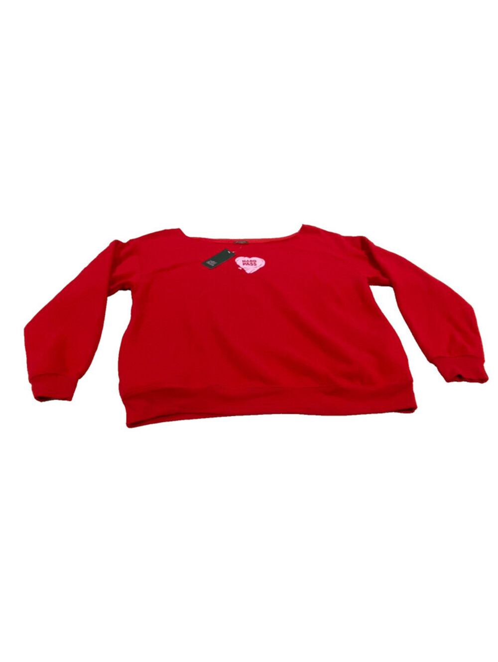 Wild Fable Sweatshirt Women's L Red Hard Pass Valentine Fleece Pullover NWT